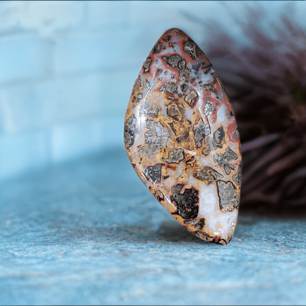 Fractured Earth” — Brecciated Agate Cabochon, 56 ct | Collector's Fractured Earth” — Brecciated Agate Cabochon, 56 ct | Collector's