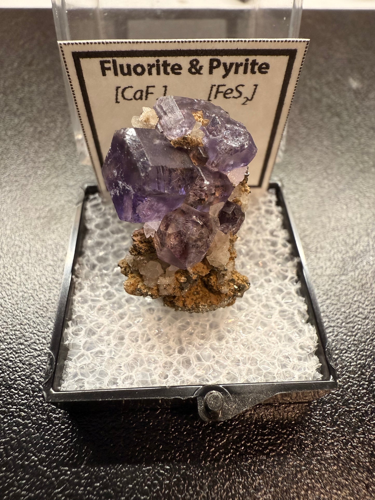 Fluorite & Pyrite with Calcite Specimen