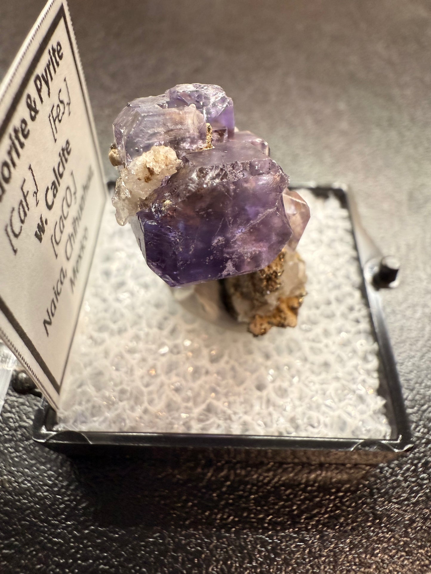 Fluorite & Pyrite with Calcite Specimen