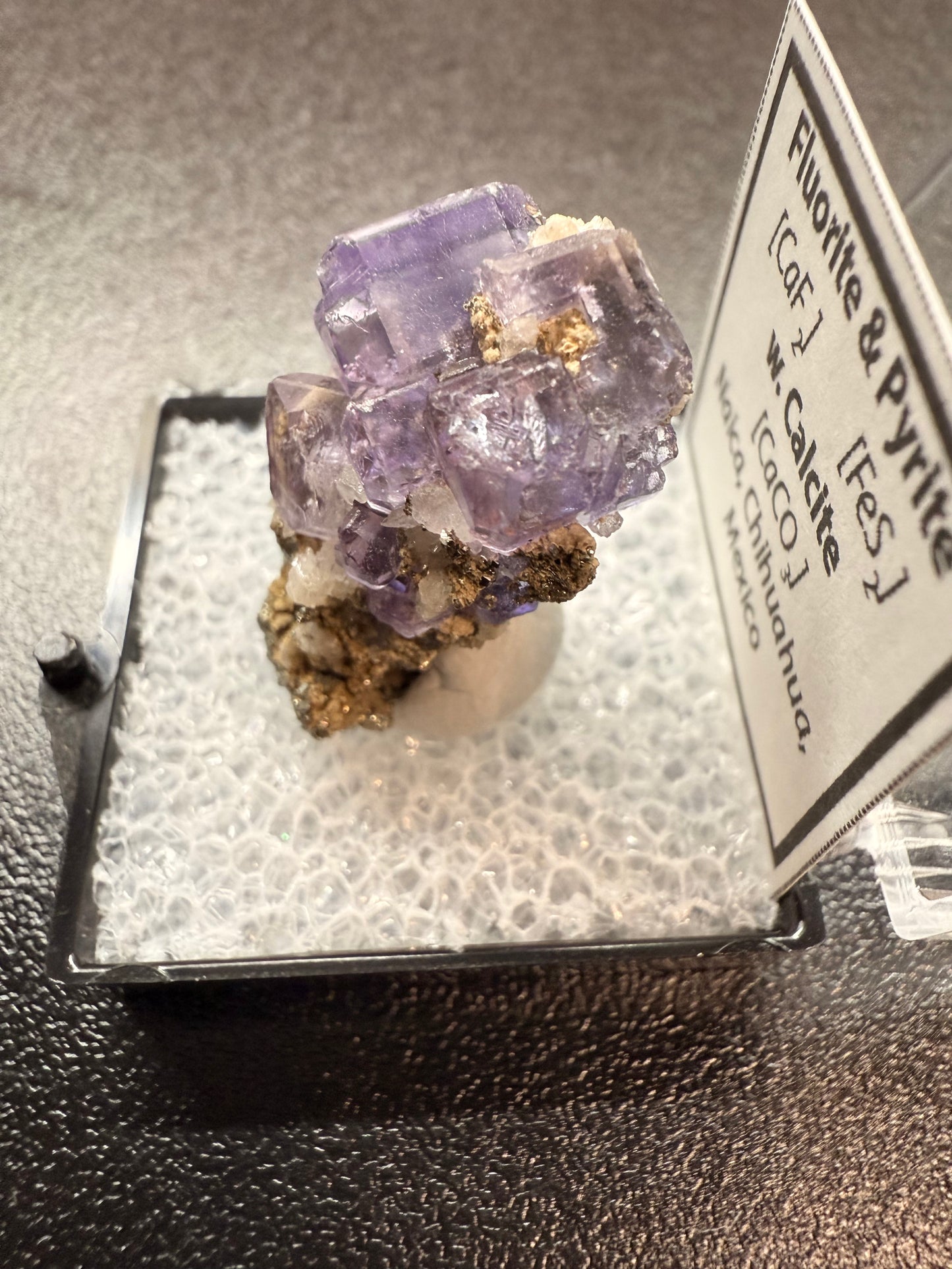 Fluorite & Pyrite with Calcite Specimen