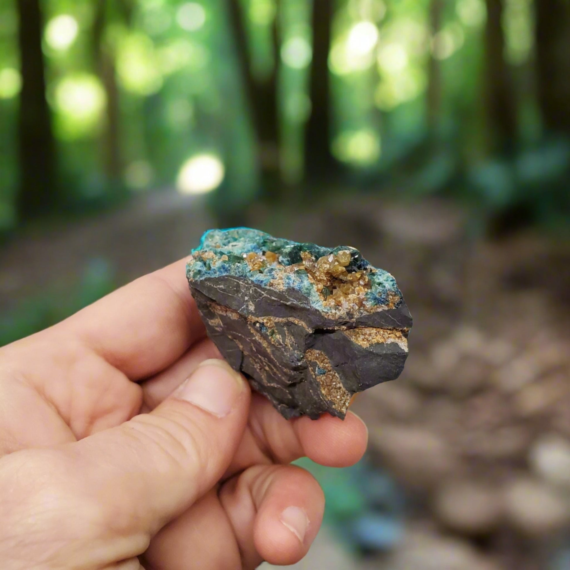 Lazulite with Quartz & Siderite (Canada) - Earth & Hammer