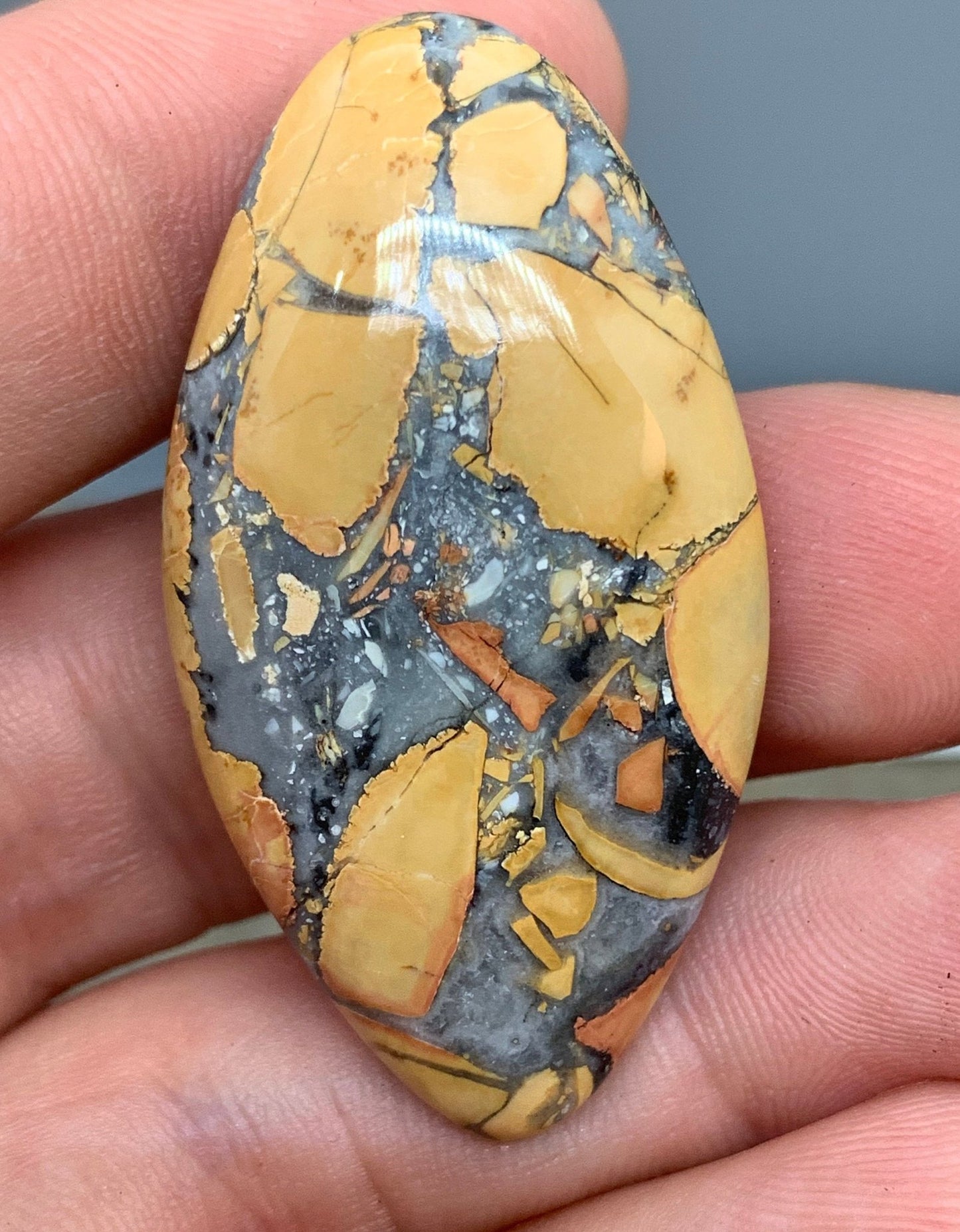 Maligano Jasper Cabochon - 66.25 carats (43.1 mm x 23.2 mm) - Earth & Hammer