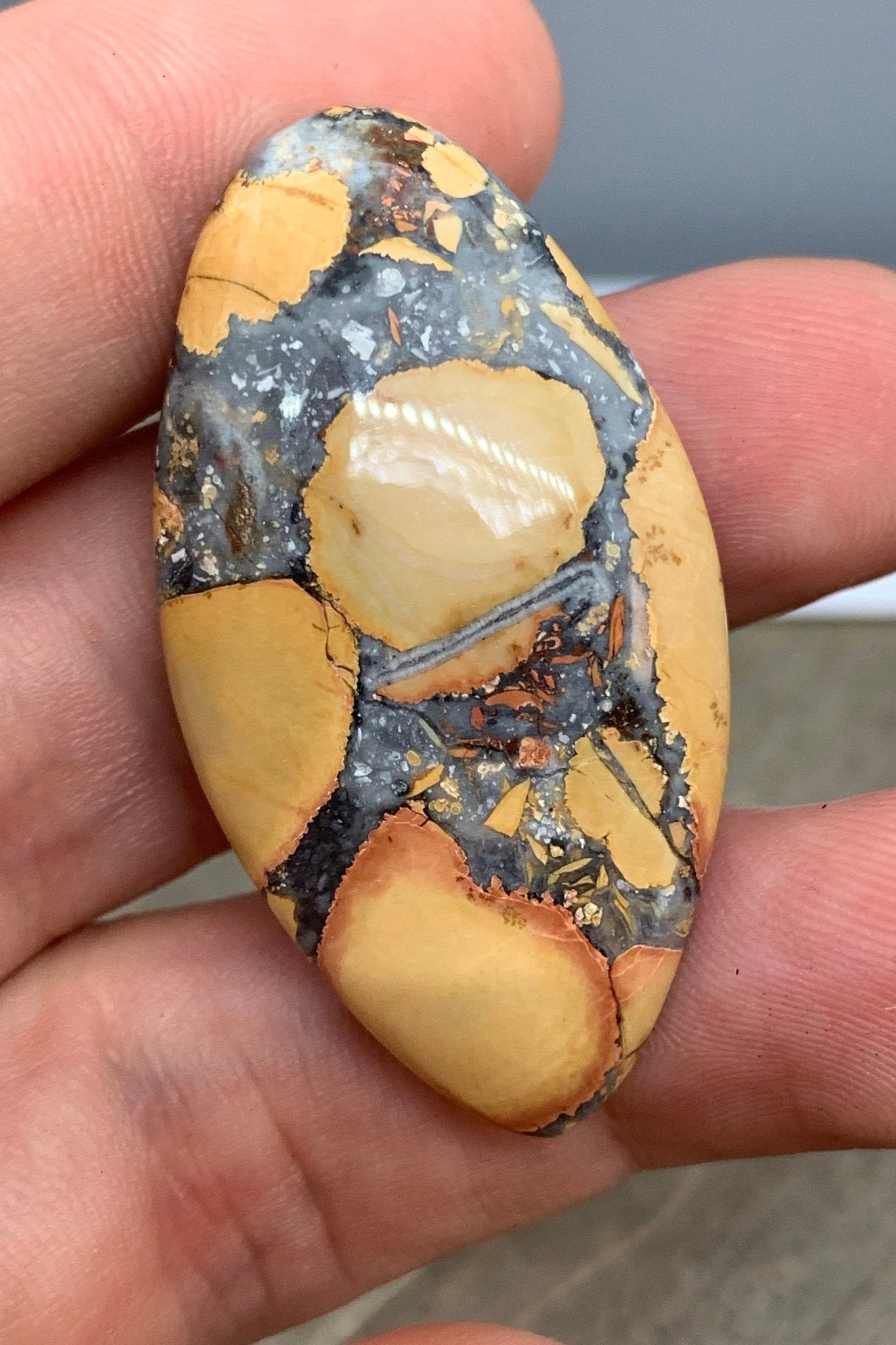 Maligano Jasper Cabochon - 66.25 carats (43.1 mm x 23.2 mm) - Earth & Hammer