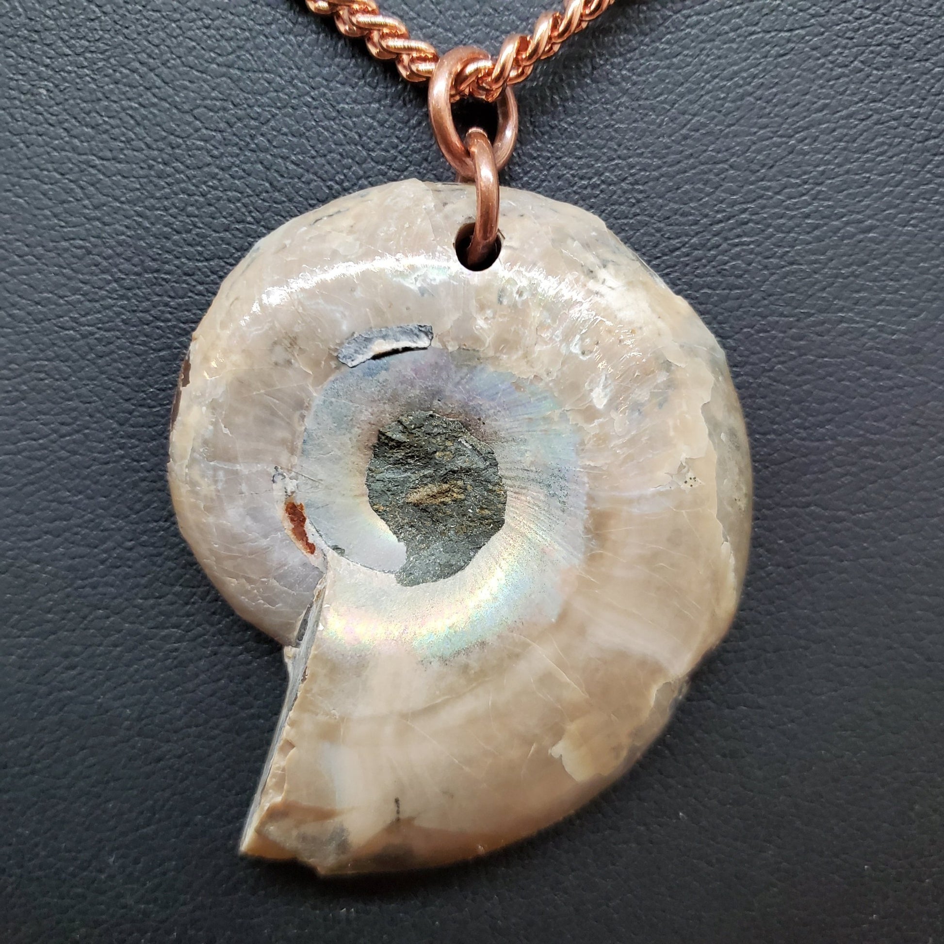 Opalized Ammonite with Copper Necklace - Earth & Hammer