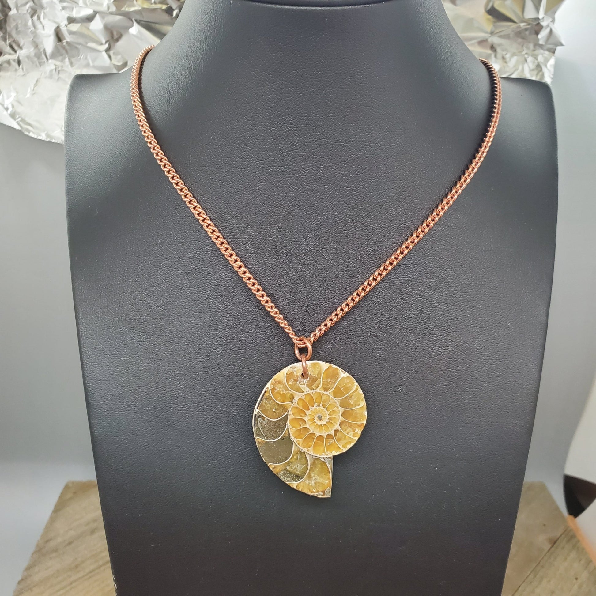 Opalized Ammonite with Copper Necklace - Earth & Hammer