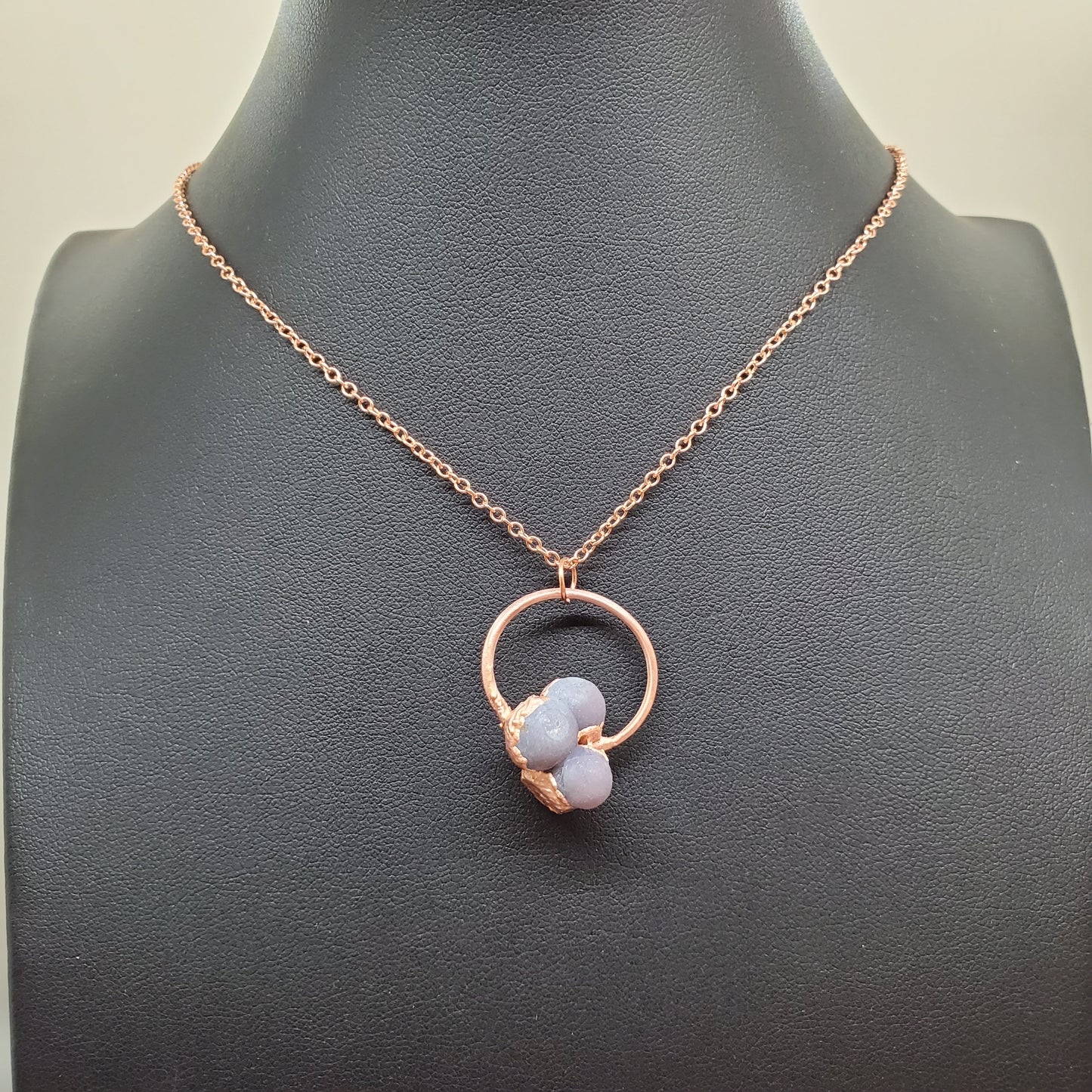 Grape Agate Cluster with Electroformed Copper Necklace