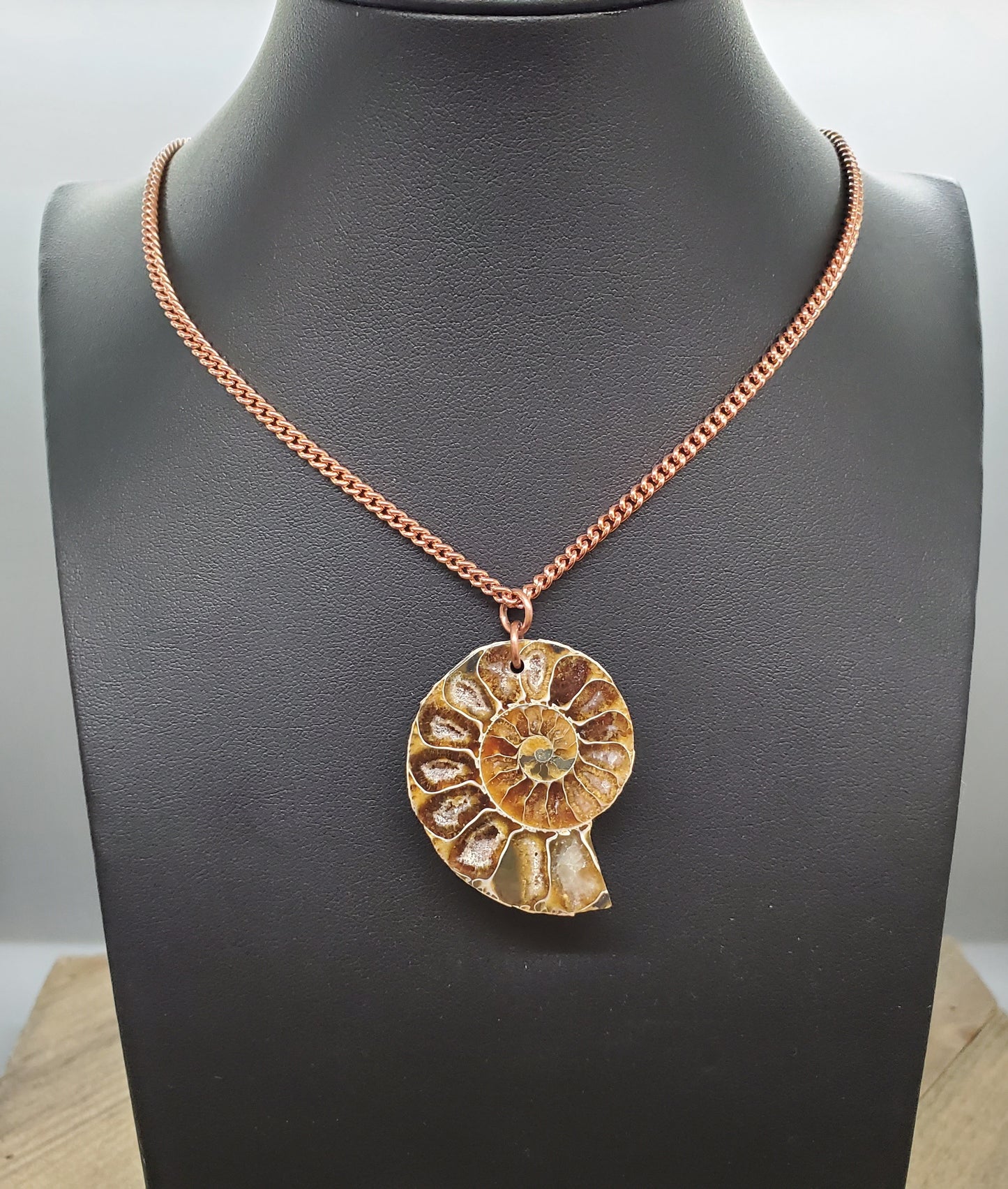 Opalized Ammonite with Copper Necklace