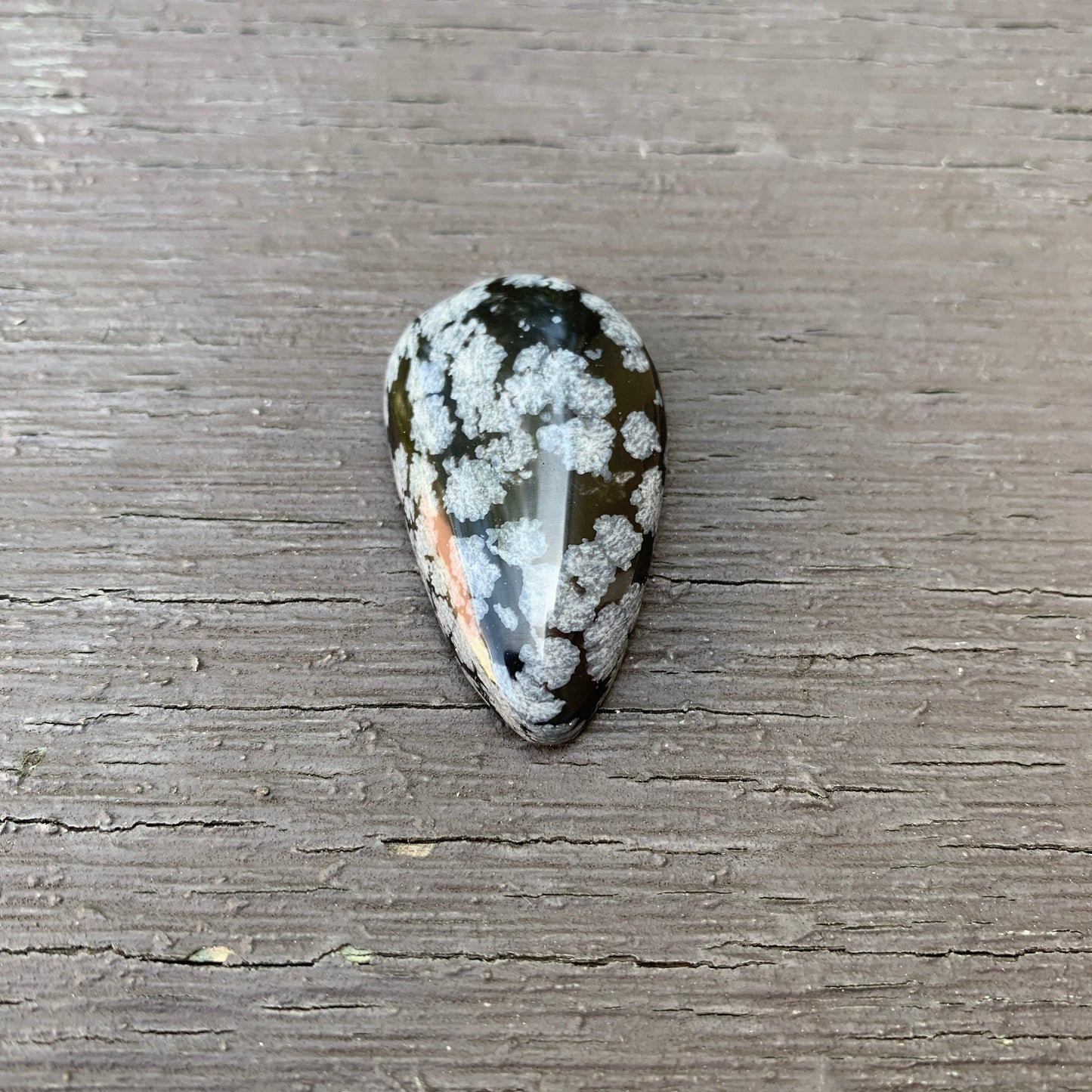 Snowflake Obsidian Cabochon - 35.4 carats (38.1 mm x 21 mm)